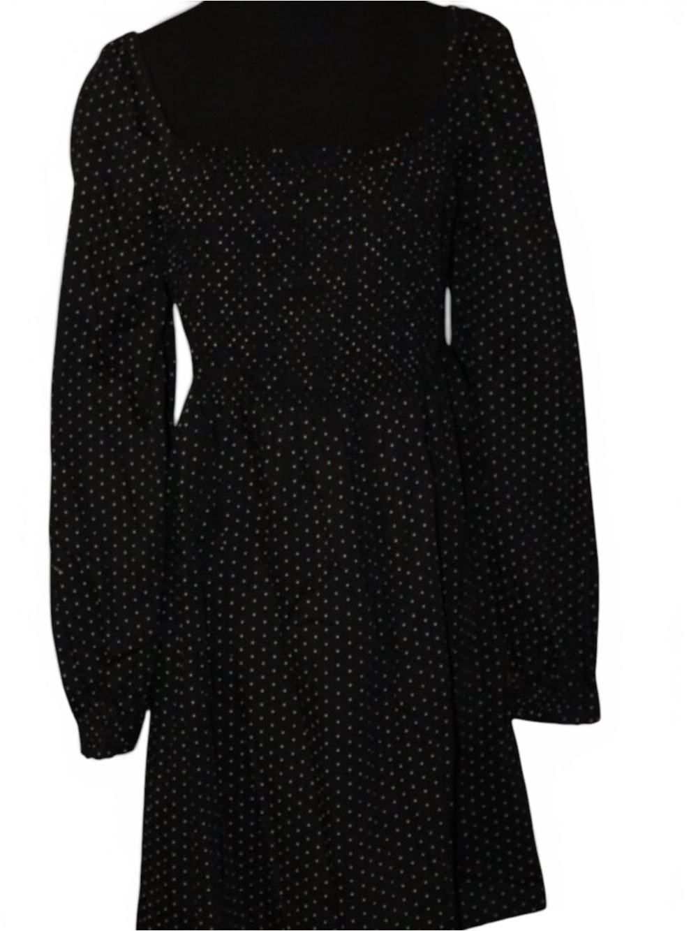 SALE! GAP Smocked Puff Sleeve Mini Black Dots Elastic Top Black M Medium EUC